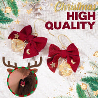 Red Bow Earrings with Bells
