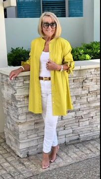 Women's Long Plain Cotton Shirt Jacket