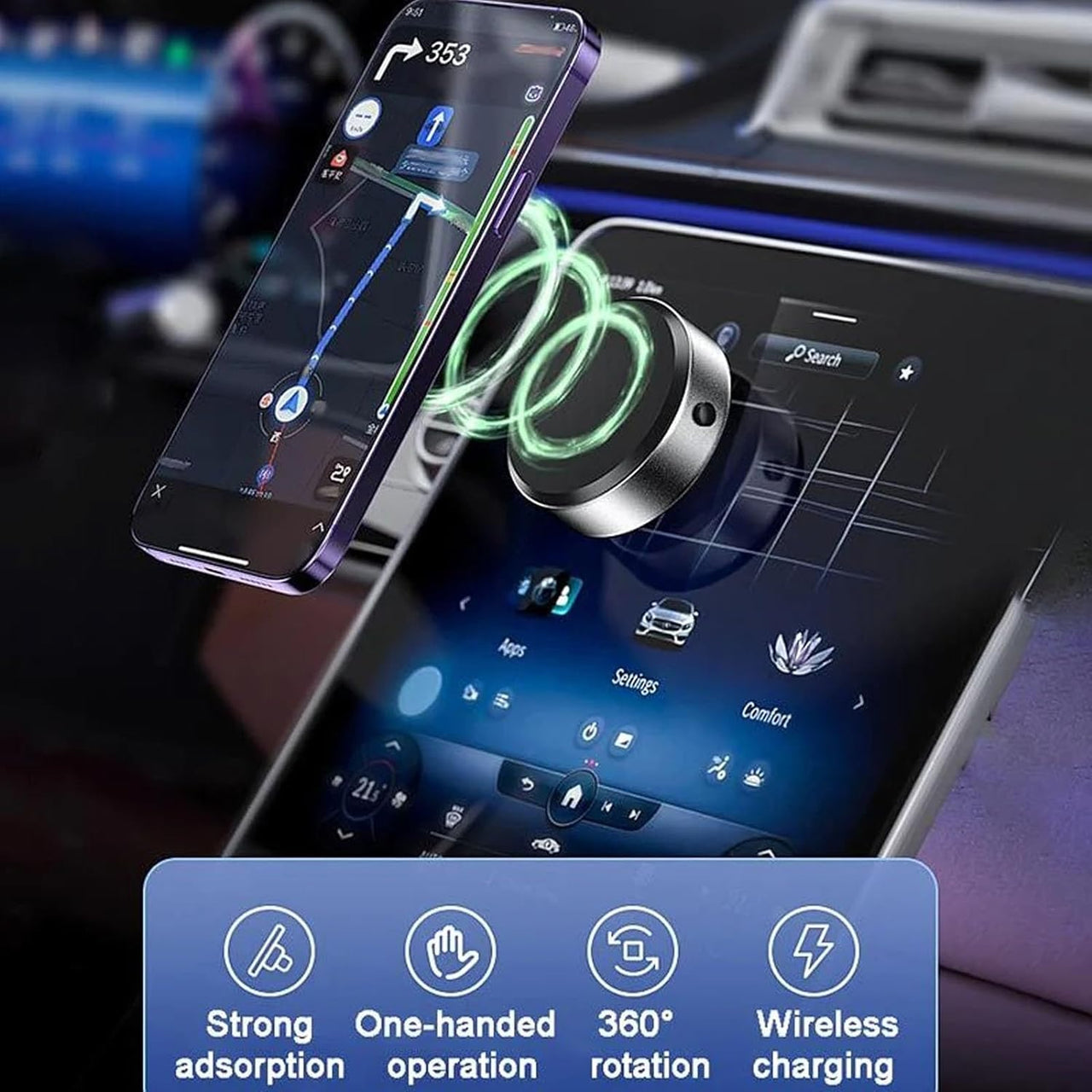 🔥SUMMER HOT SALE 49% OFF🔥Double-Sided Phone Holder: Innovative Dual Suction Cup and Magnetic Design
