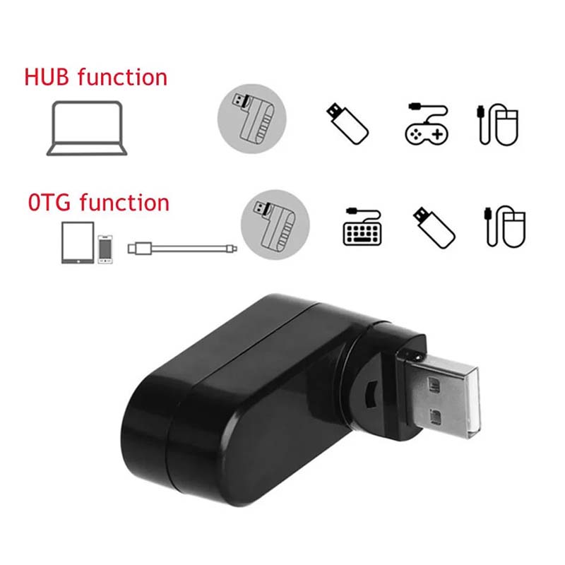 4-in-1 Rotating USB Hub