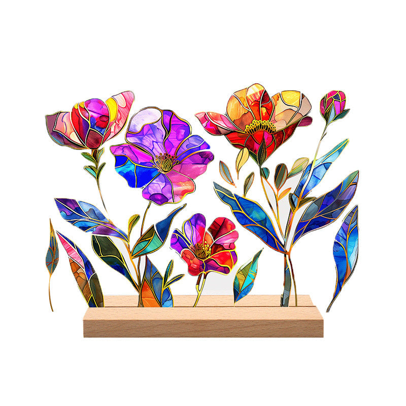Painted Colorful Flower Pattern Decor
