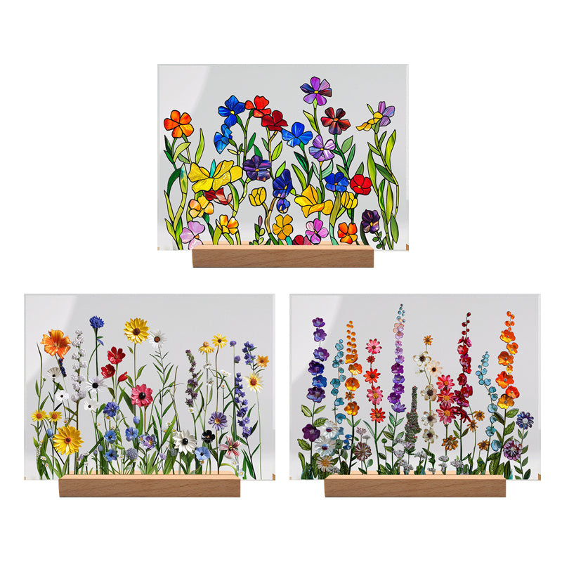 Painted Colorful Flower Pattern Decor