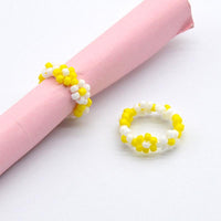 Beaded Flower Stretch Ring
