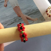 Beaded Flower Stretch Ring