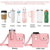 Crossbody Bag with Water Bottle Holder for Women