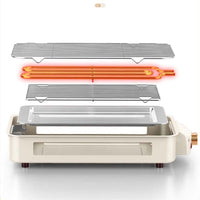 Indoor Smokeless Grill, Non-Stick Cooking Removable Plate
