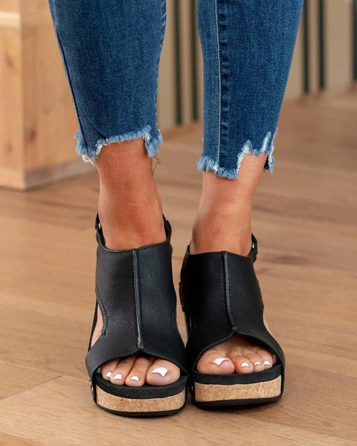 🔥Women's Leather Platform Wedge Sandals