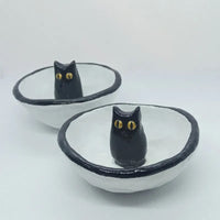 Lucky Black Cat Decorative Trinket Bowl Dish
