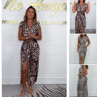 🐆Summer Limited Edition | Sexy Deep V-neck Leopard Print Dress, Full Of Wild Charm💃