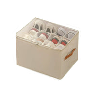 Collapsible Shoe Organizer Box with Transparent Cover