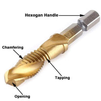 6 PIECE METRIC THREAD TAP DRILL BITS SET