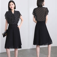 Elegant Wide-leg Chiffon Culottes
