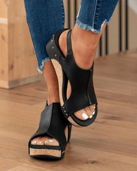 🔥Women's Leather Platform Wedge Sandals