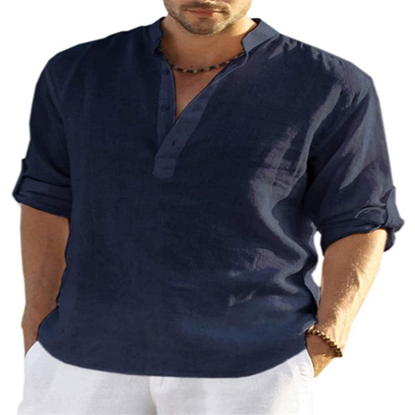 🔥Last Day Sale 49%🔥Men's Cotton Linen Shirt Long Sleeve