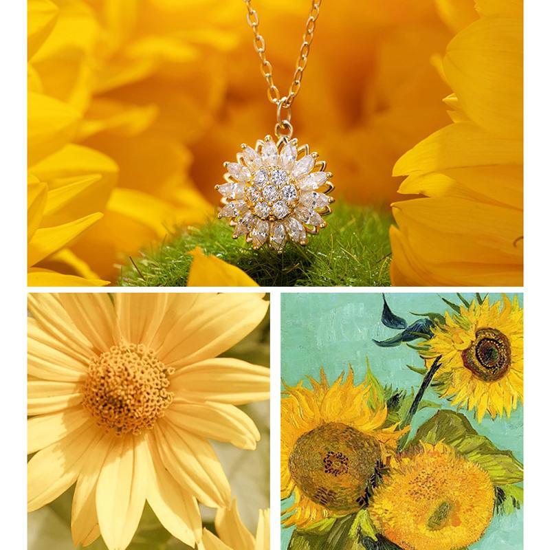 Rotatable Sunflower Necklace