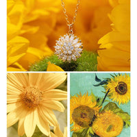 Rotatable Sunflower Necklace