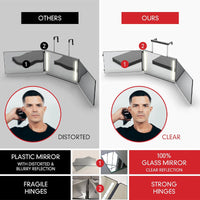 Expandable Hanging Foldable Three-Way Mirror