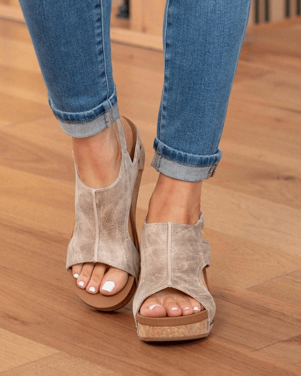 🔥Women's Leather Platform Wedge Sandals