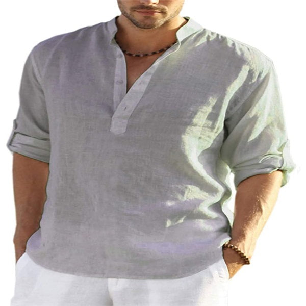 🔥Last Day Sale 49%🔥Men's Cotton Linen Shirt Long Sleeve