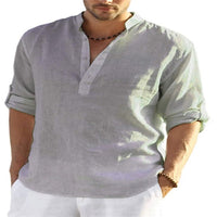 🔥Last Day Sale 49%🔥Men's Cotton Linen Shirt Long Sleeve