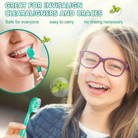 Mini Toothbrush 5 in 1 Tool (Toothpaste + Floss + Pick + Tongue Scraper) Portable Travel Set