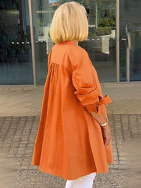 Women's Long Plain Cotton Shirt Jacket