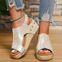 🔥Women's Leather Platform Wedge Sandals