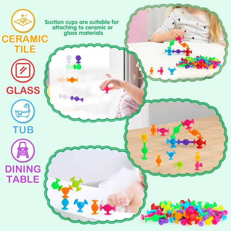 Colorful Silicone Suction Cup Toy (38pcs/set)