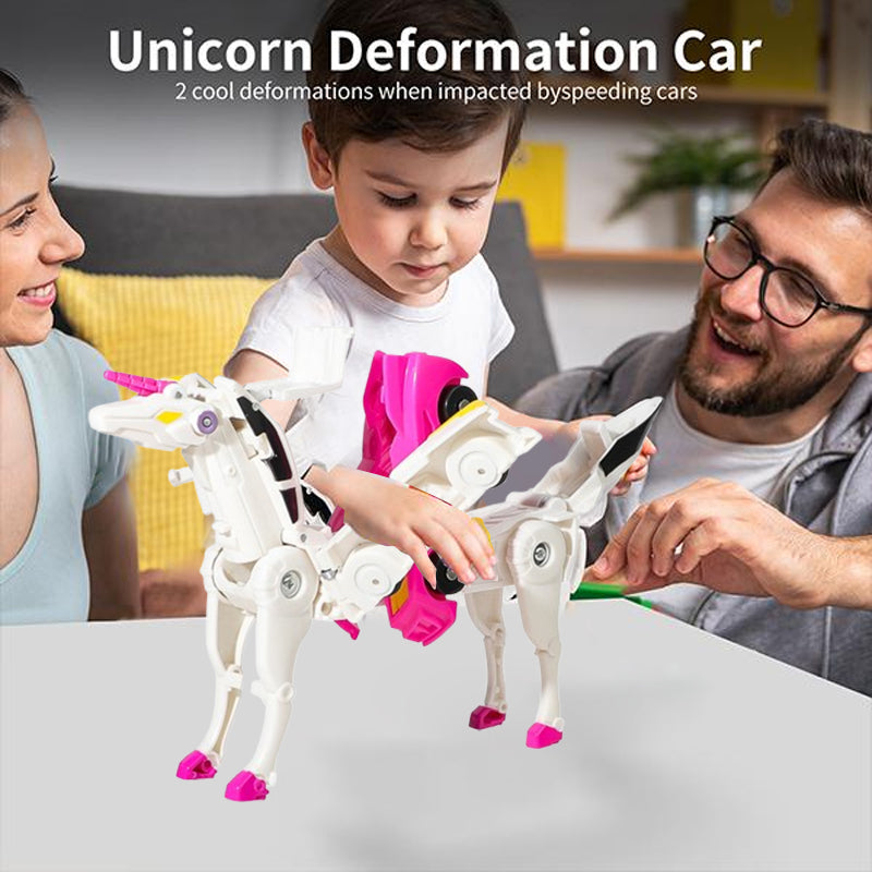 Transform car toys into magical flying horses and unicomns!