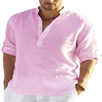 🔥Last Day Sale 49%🔥Men's Cotton Linen Shirt Long Sleeve