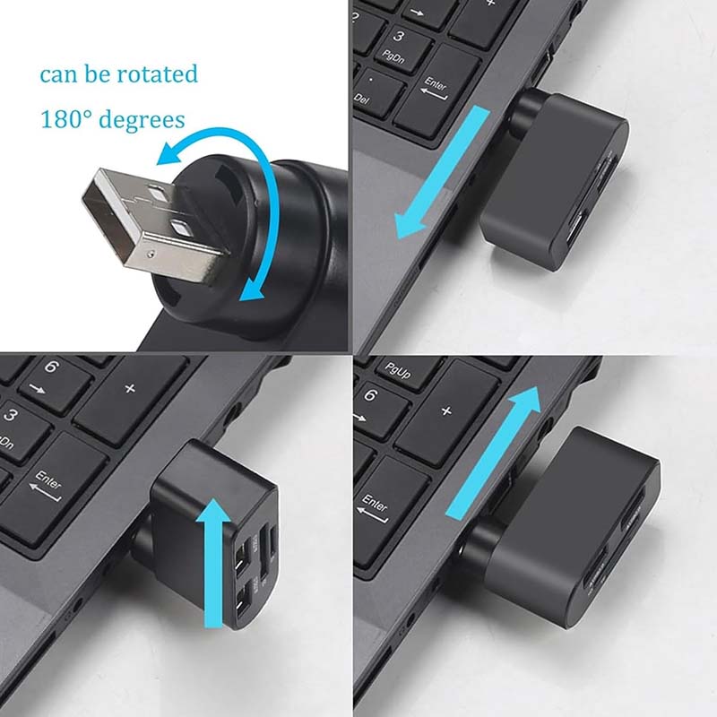 4-in-1 Rotating USB Hub