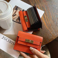 Minimalist PU Leather Zipper Card Holder