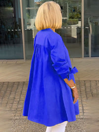 Women's Long Plain Cotton Shirt Jacket