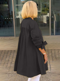 Women's Long Plain Cotton Shirt Jacket