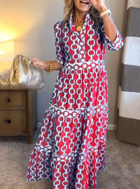 🎉Limited Sale 50% OFF🌸Spring Specials💐 Lapel Printed Dress