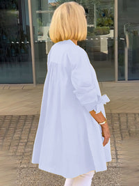 Women's Long Plain Cotton Shirt Jacket