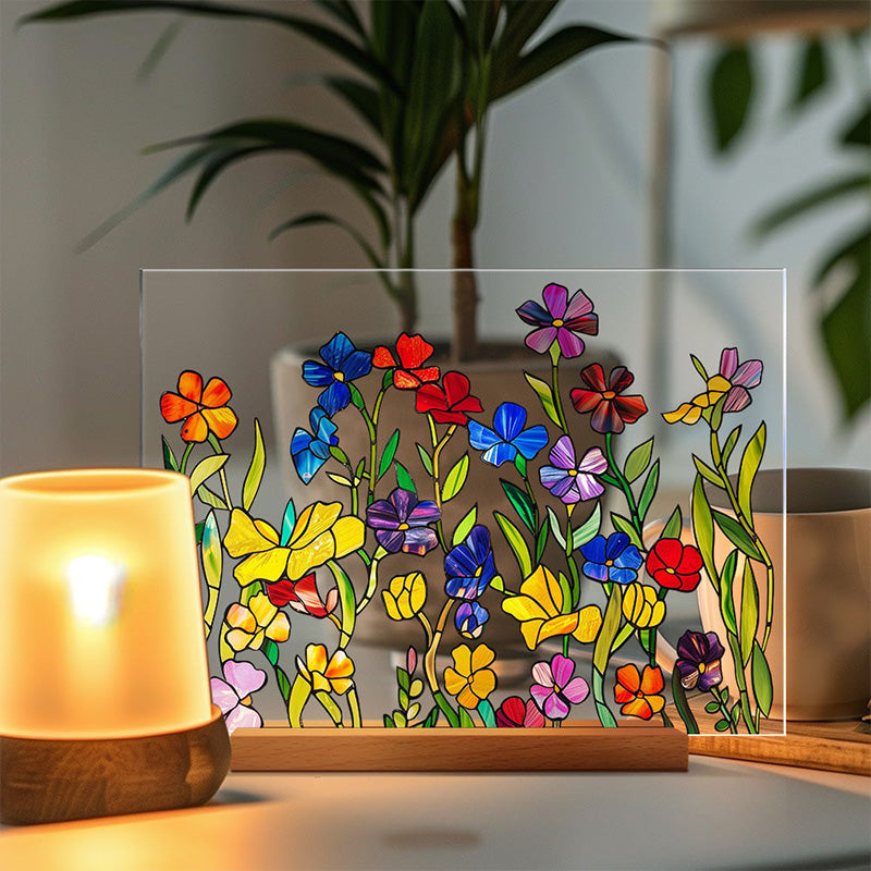 Painted Colorful Flower Pattern Decor