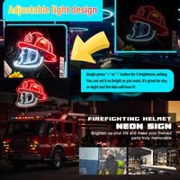Firefighter Helmet Neon Sign