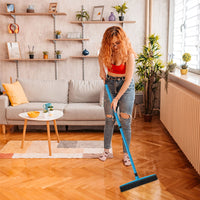 Three-section telescopic pole carpet delinting broom