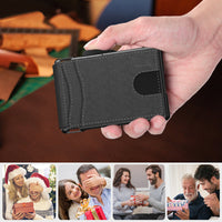Men's Business Style Pu Leather Card Slots for AirTag
