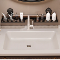 Elegant No-Drill Walnut Aluminum Faucet Rack