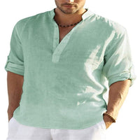 🔥Last Day Sale 49%🔥Men's Cotton Linen Shirt Long Sleeve