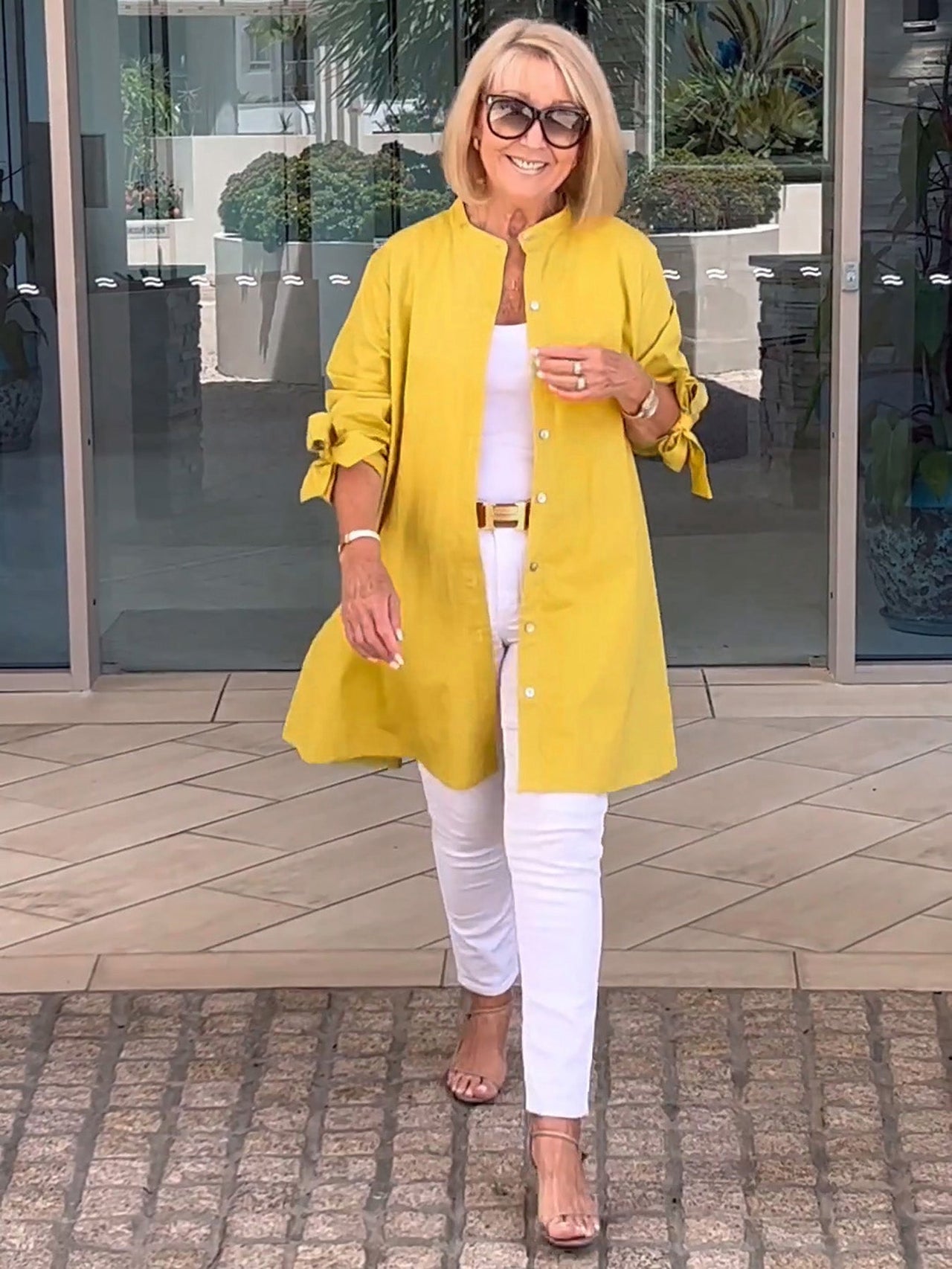 Women's Long Plain Cotton Shirt Jacket
