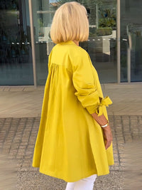 Women's Long Plain Cotton Shirt Jacket