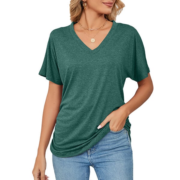💕Summer Hot Promotion- UP TO 49% OFF🌷V-Neck Solid Color Loose Ladies Tops