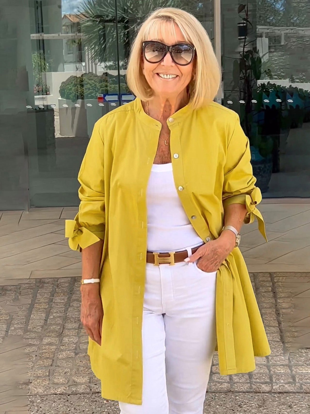 Women's Long Plain Cotton Shirt Jacket