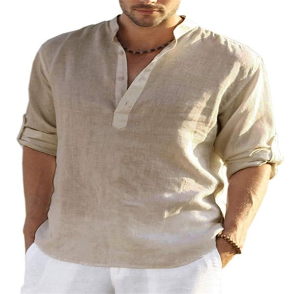 🔥Last Day Sale 49%🔥Men's Cotton Linen Shirt Long Sleeve