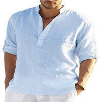 🔥Last Day Sale 49%🔥Men's Cotton Linen Shirt Long Sleeve