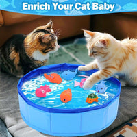 Folding pet pool with toys