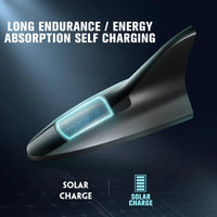 Solar Power Car Shark Fin Roof Antenna LED Flash Light